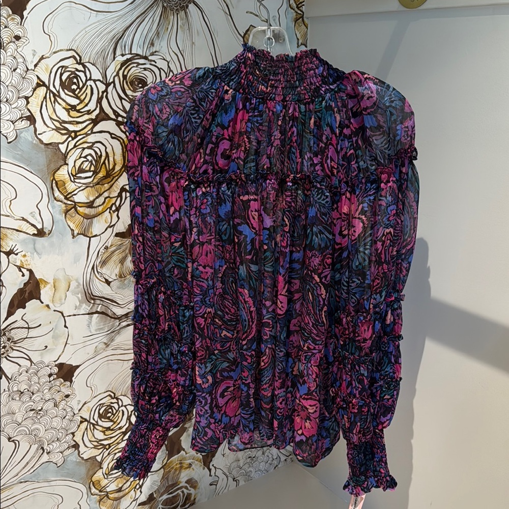 Floral Misa Women's Top - Pink and Blue